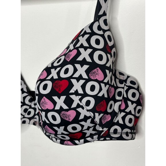 Cacique 42DD Plus Size XOXO Heart Print Padded Bra - Picture 5 of 13